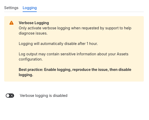 Logging settings