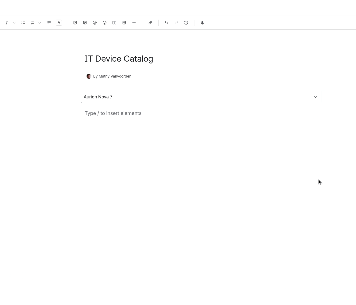 List macro configuration
